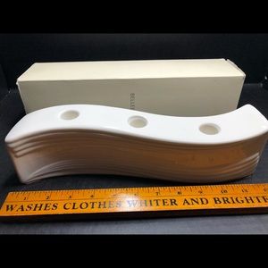 Belleek Ireland Porcelain Reflect Tri Candelabra Candle Holder Art Deco Style